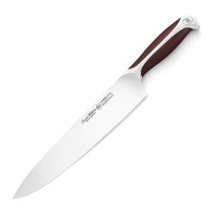 10 Inch Chef Knife, Full Tang Handle, Brown ABS Handle