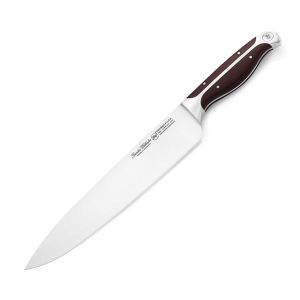 10 Inch Chef Knife, Full Triple Tang Handle, Brown ABS Handle