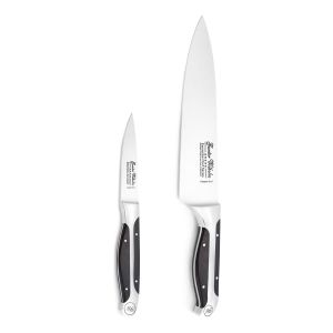 2 PCs Knife Set, Black ABS Handle, Full Triple-Tang Handle, 3.5" Paring, 8" Chef Knife