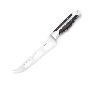 7 Inch Cheese Knife, Black ABS Handle, Full Triple-Tang Handle, Blades with Holes