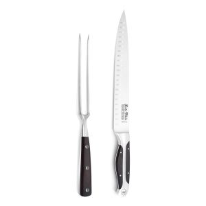 10 Inch Carving Set, 10" Carving Knife, 8" Carving Fork, Black ABS Handle, Full Triple-Tang Handle