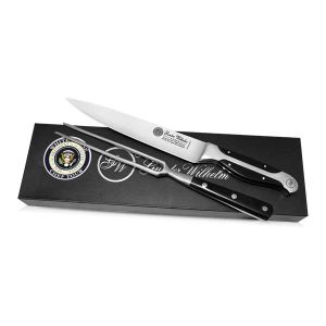 CTL 8" Carving Set, Black ABS Handle, Full Triple Tang Handle, White House Chef Tour Signature Box, Black Box, 8" Carving Knife, 8" Carving Fork