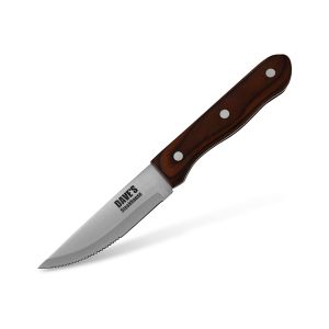 4.5" Half Serrated Jumbo Steak Knife, Brown Pakkawood