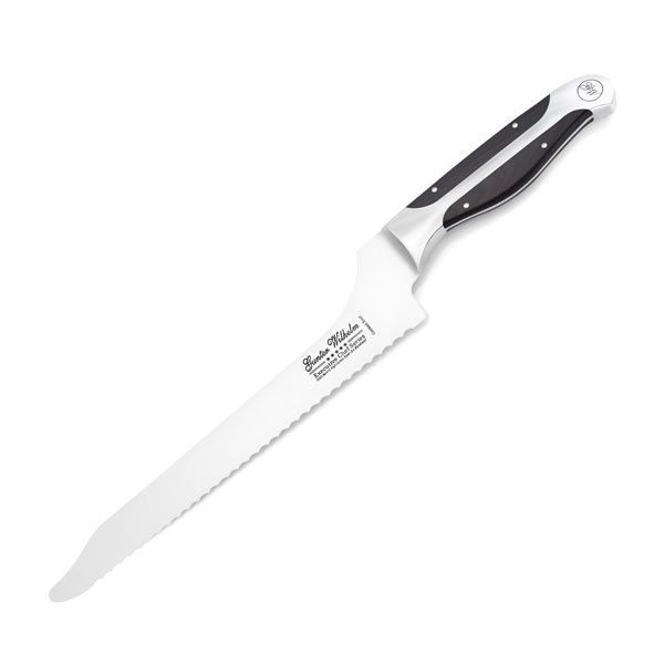 9.5 inch Offset Bread Knife, Black ABS Handle, Full Triple-Tang Handle