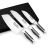 3 Piece Knife Set, Black ABS Handle, Full Triple-Tang Handle, Black Gift Box, Asian Cleaver, 7