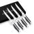 4 PCs Steak Knife Set, Black ABS Handle, Full Triple-Tang Handle, Black Gift Box, 6