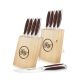 10 PCs Fully Serrated Steak Knife Set, Brown ABS Handle, Full Tang Handle, Two Wooden Block, 5